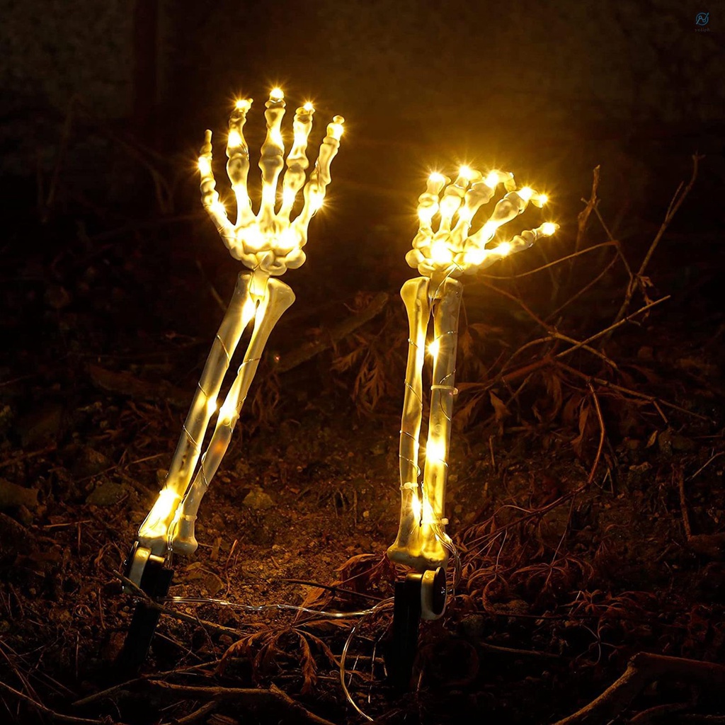 Stake Lights Halloween
 yalisentech 2 Pack Halloween Skeleton Arm Stake Light With 48 LEDs 5FT