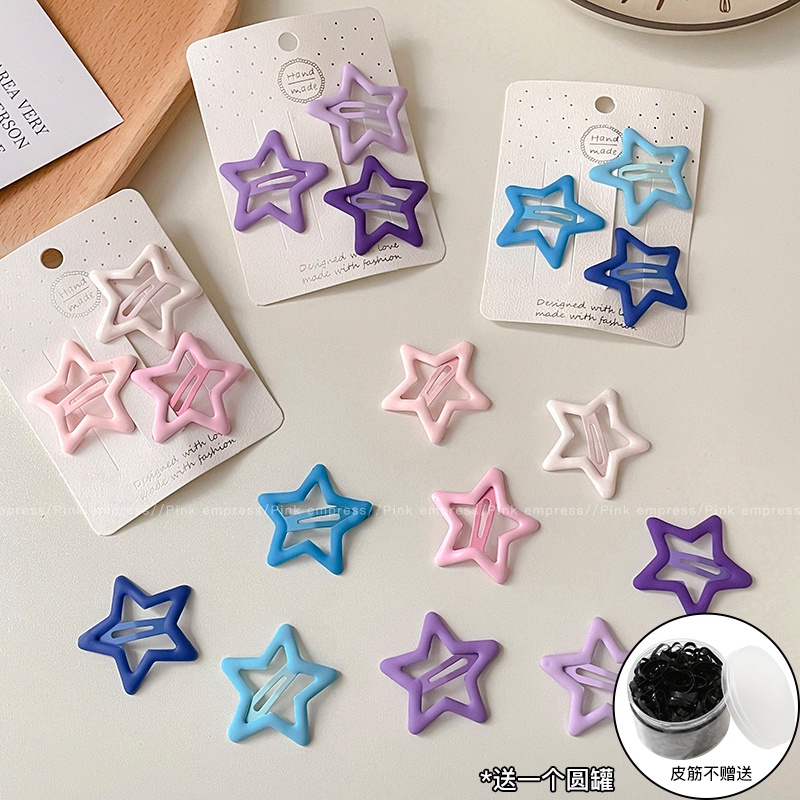 60 PCS+BOX Set INS Dopamine Star Bb Clips Set Hair Clip Star Hair Pin ...