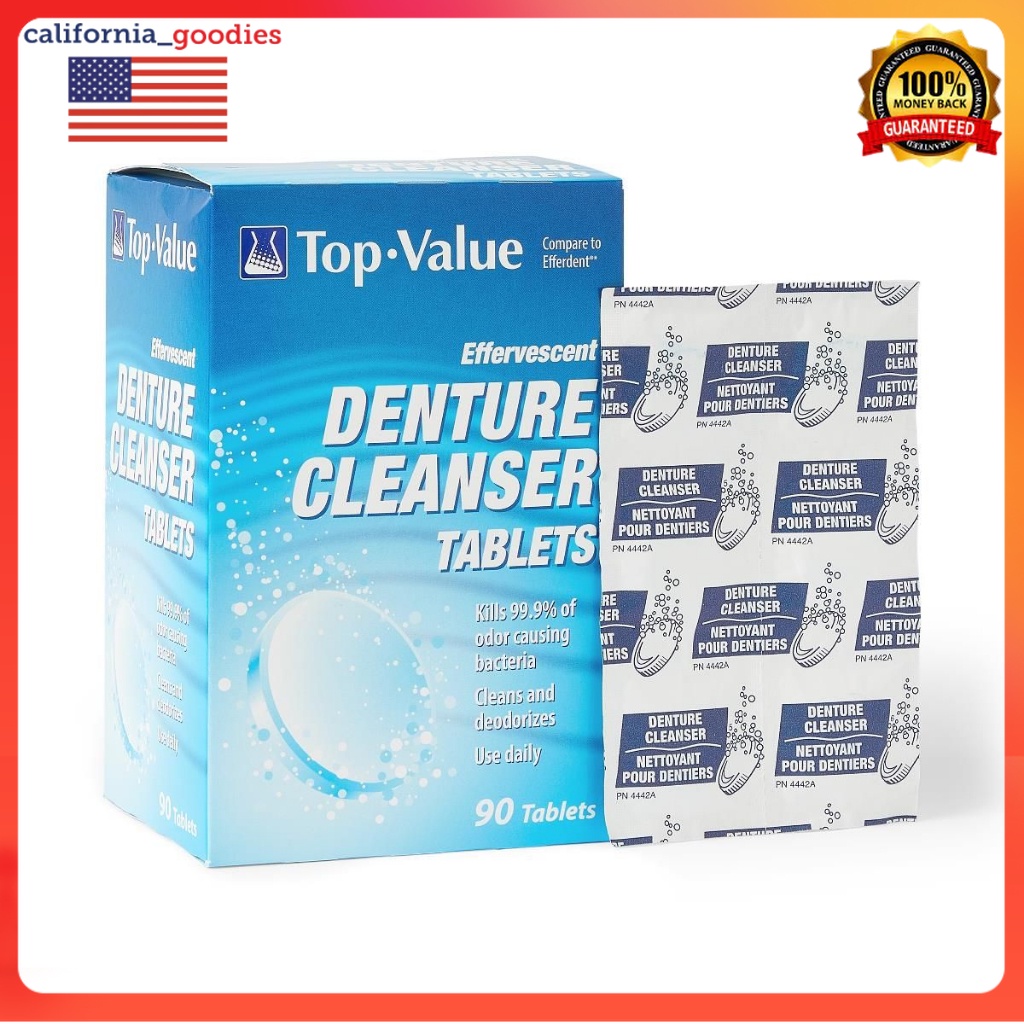 (NEW) TopValue Effervescent DENTURE CLEANSER (28 & 90 Tablets