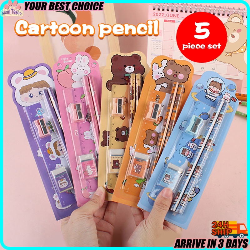 5in1 Kids Stationery Set Gift Pre-School Children Pencil Set Present ...