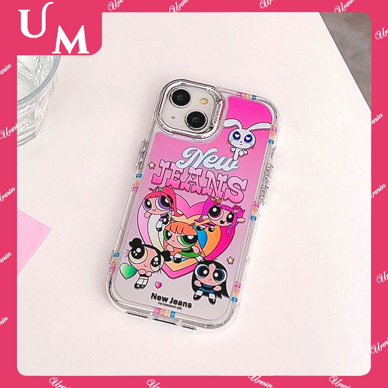 New Jeans Powerpuff Girls Phone Case Cute Mirror Shock Resistant Skins 