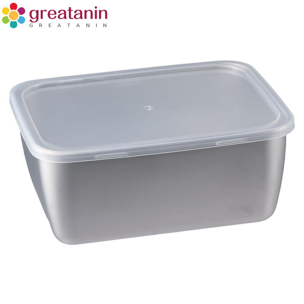 GREATANIN Food Containers, Stainless Steel Rectangle Food Storage Box