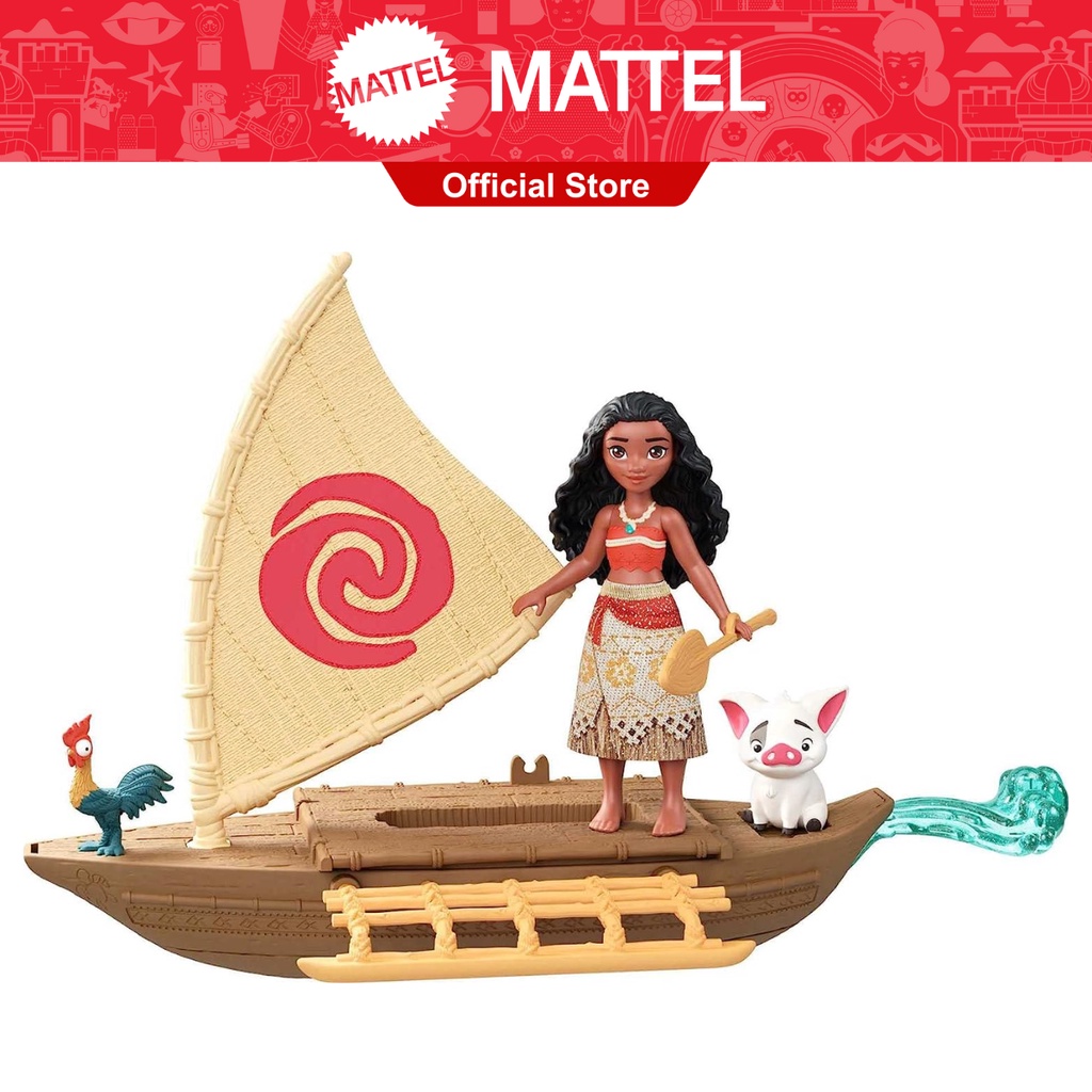 Disney Princess Moana's Boat Adventure Playset With Moana Small Doll