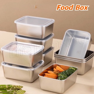 Sus304 Stainless Steel Sealed Fresh-keeping Box, Thickened Food Storage  Container With Lid For Camping, Picnic And Refrigerator