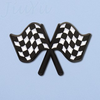 Formula Racing F1 Chequered Flag Pin Car Champion Brooch Checkerboard ...