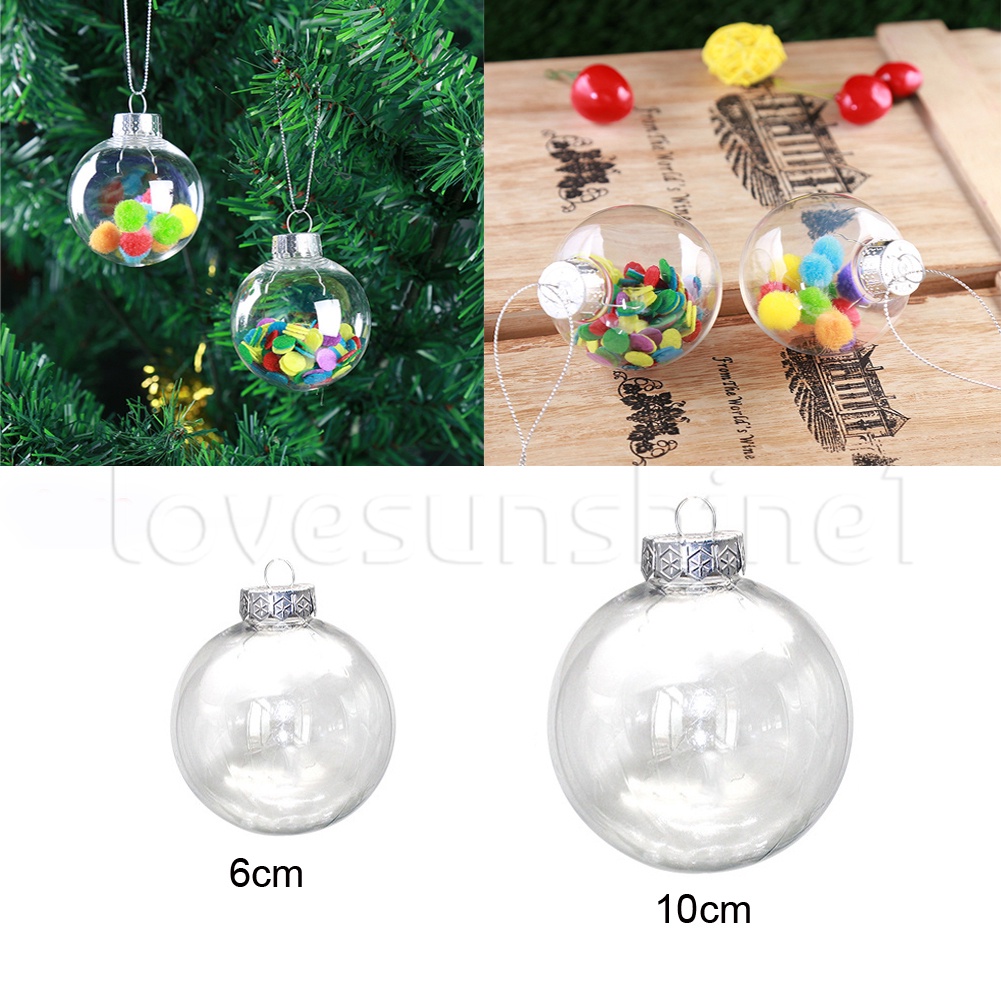Transparent Christmas Ball / Fillable DIY Lightweight Christmas Tree ...