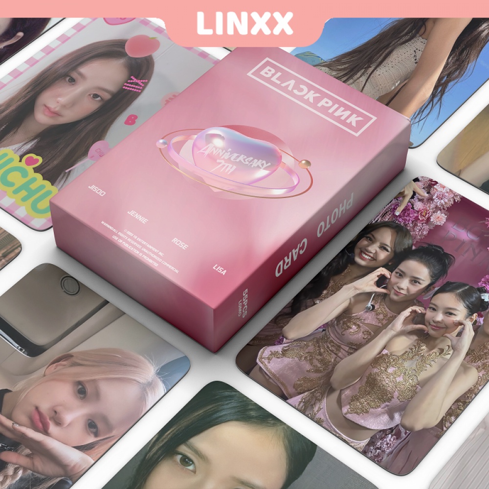 Linxx 55 Pcs Blackpink 7th Anniversary Album Holographic Card Laser