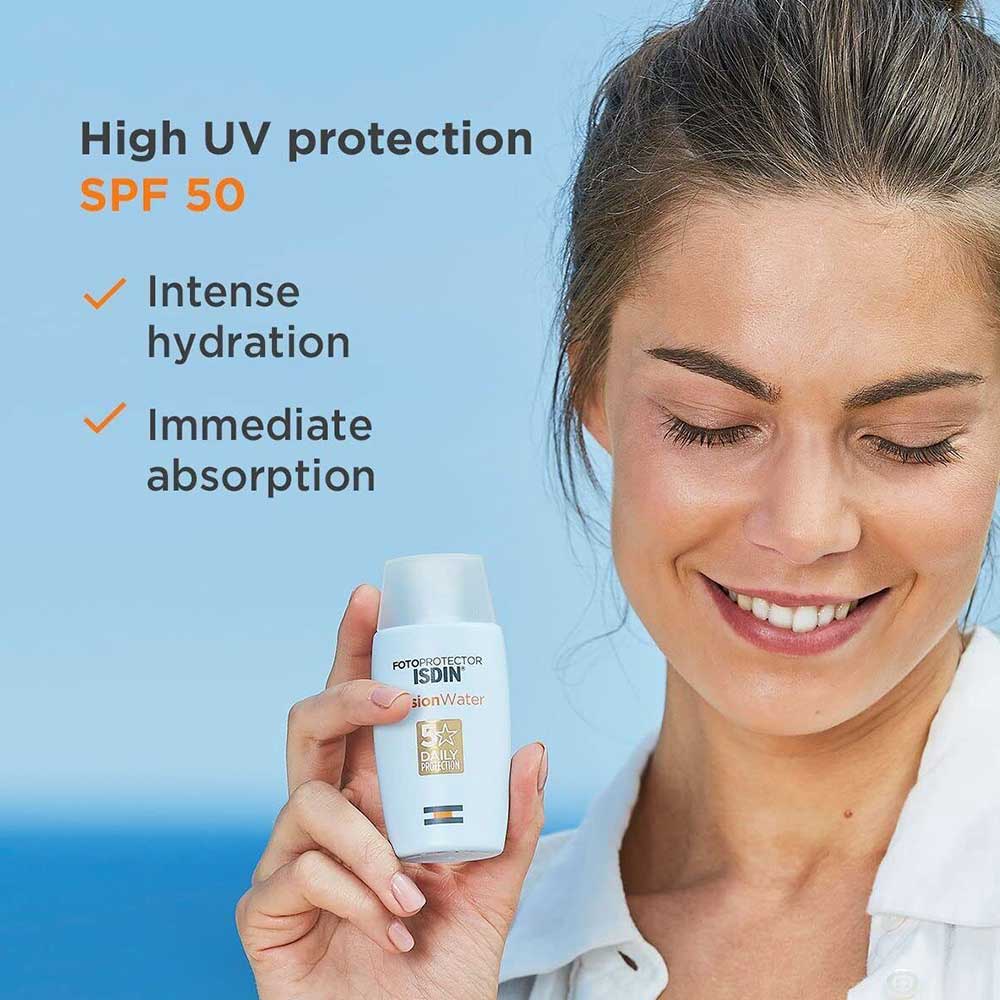 SDIN Fusion Water SPF 50 50ml Ultralight daily sunscreen for outdoor