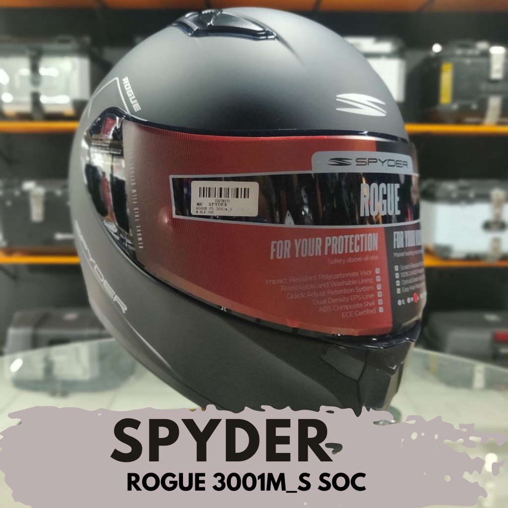 spyder helmet rogue 3001m s soc matte black dual visor helmet moto ...