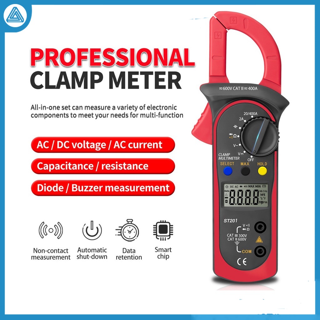 new ST201 Digital Clamp Multimeter Resistance Tester AC DC Clamp