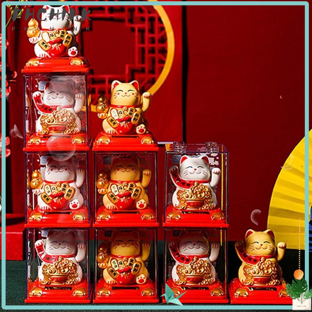 CHINK Lucky Cat Mold Creative Office Solar Powered Waving Fortune ...