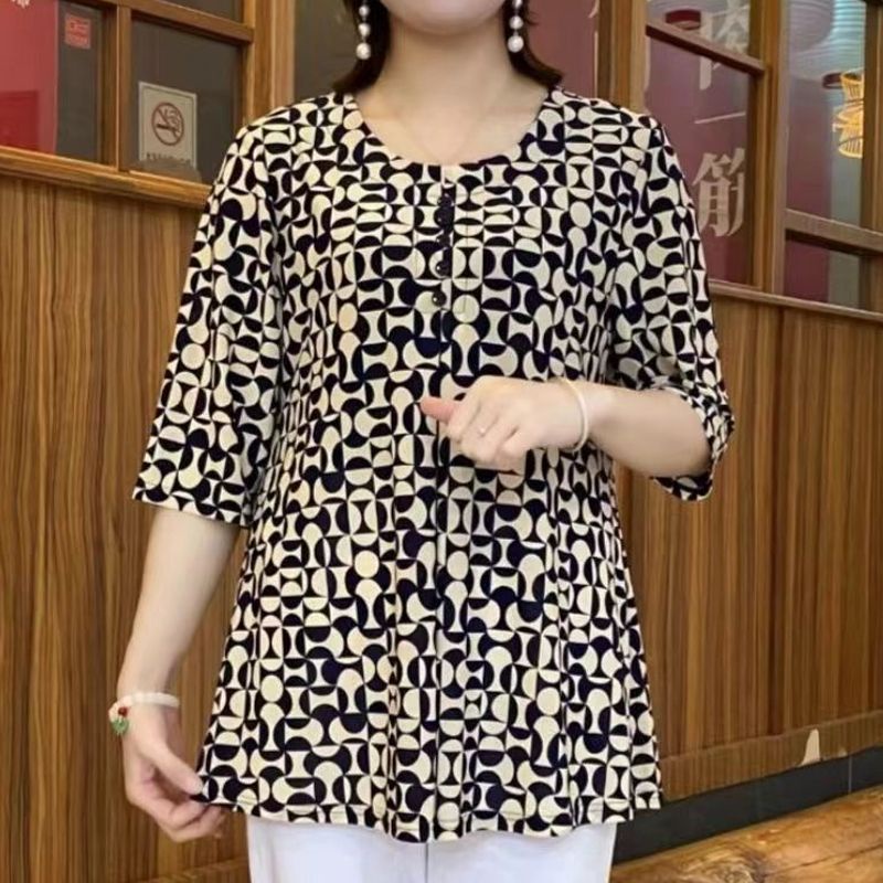 Chemisier Femme Cathy - Bleu - Taille S (marqué L) - Manches 3/4 - Occasion Très Bon état