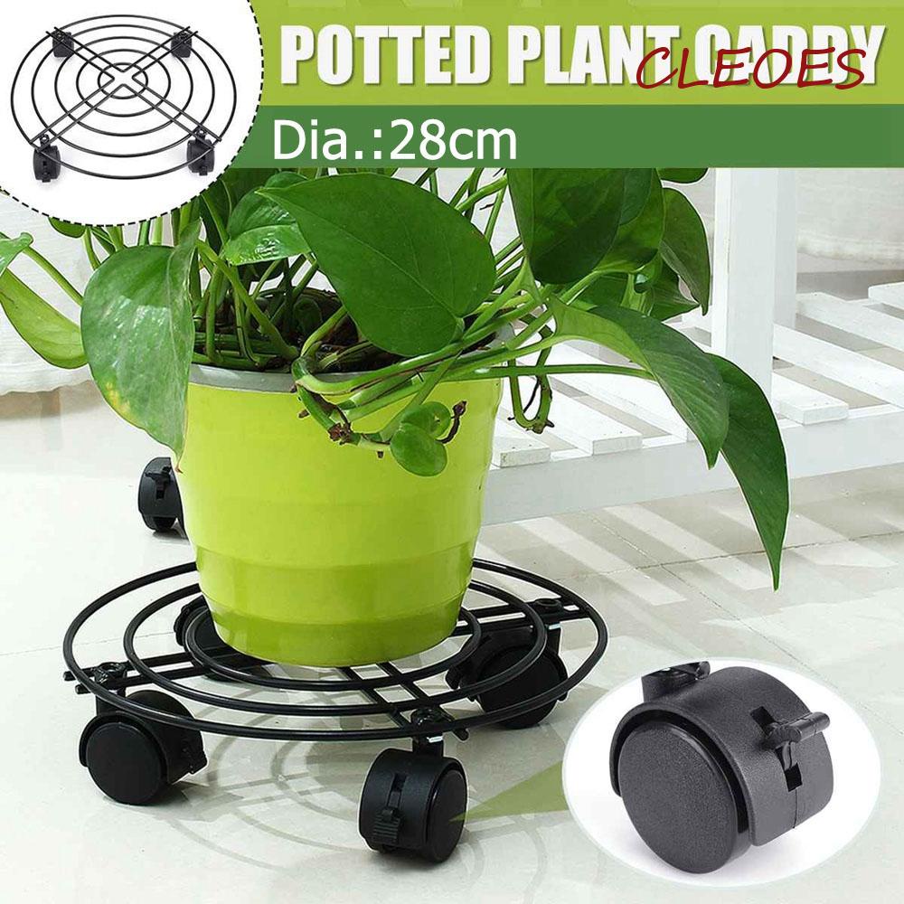 CLEOES Plant Pot Stand Wheels with Brake Tray Gas Tank Base Trolley