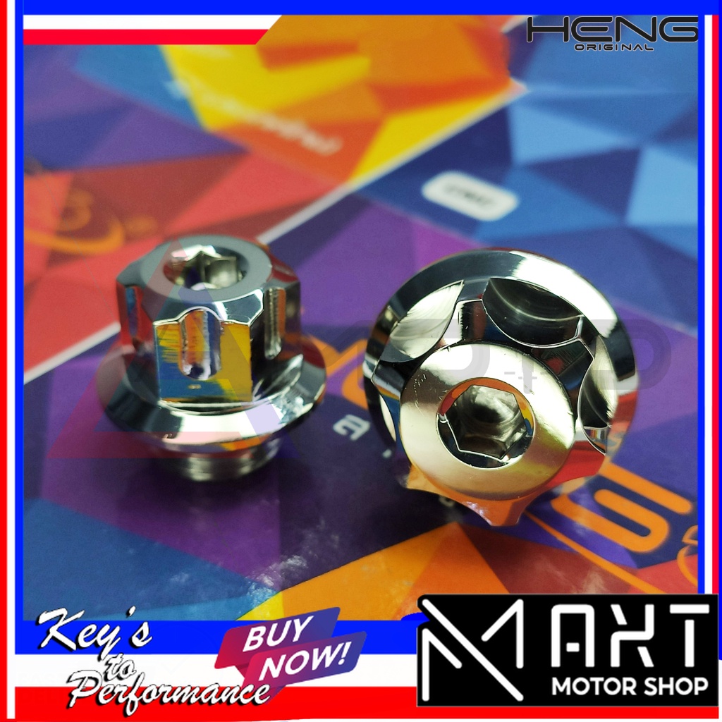 (PER PC) HENG STAINLESS ENGINE OIL / GEAR OIL CAP CNC DESIGN / YAMAHA