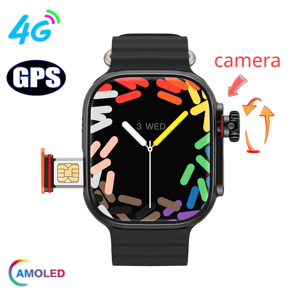 【NEW】4G Android S9 Ultra Smart Watch 11 49mm AMOLED Screen 4 Core CPU