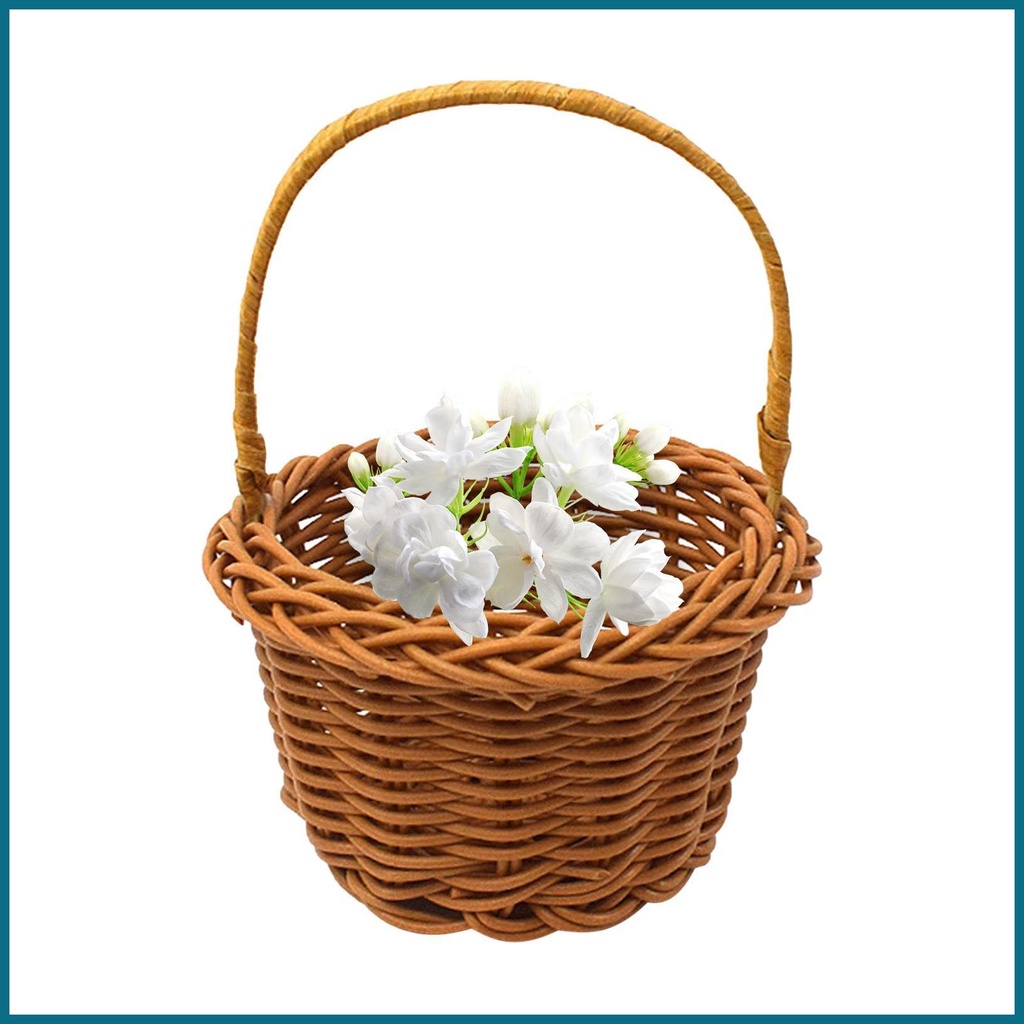 Wedding Basket for Flower Girl Rattan Basket for Flowers Flower Basket