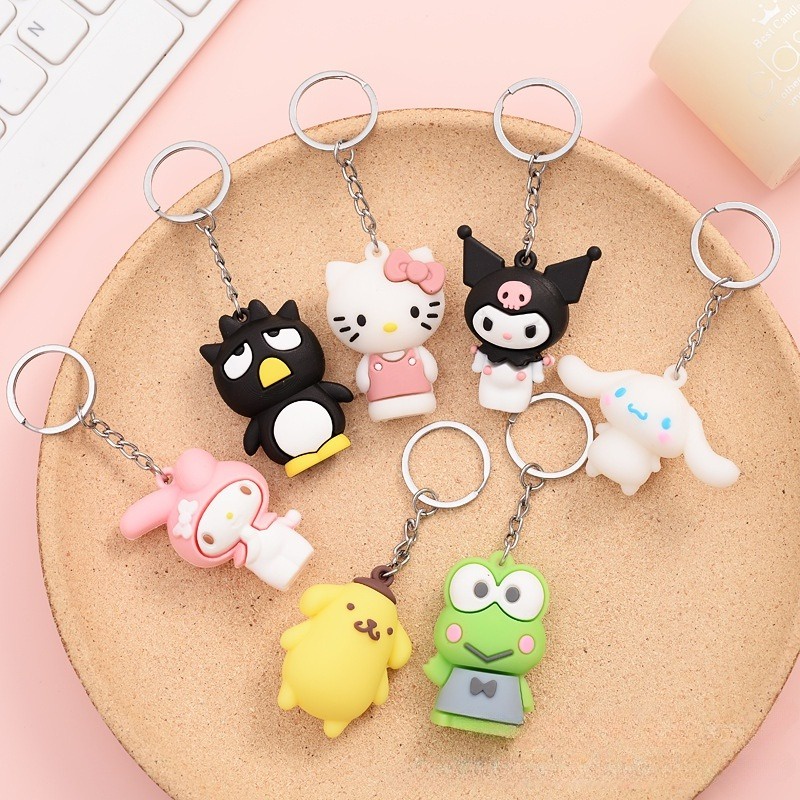 Keychain 3D Cute Cartoon Mickey Winnie Frog Pudding Dog Cute Bag ...