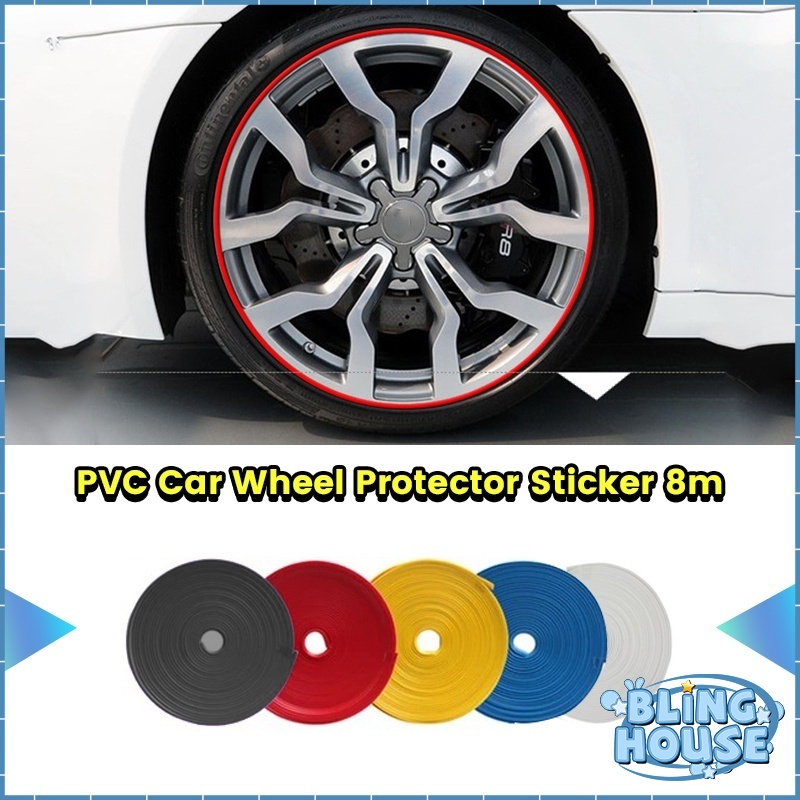 Bling 8m PVC Car Wheel Protector Sticker Rim Guard Rubber Strip Anti ...