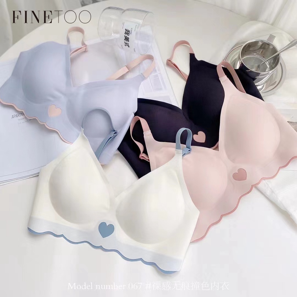 FINETOO Seamless Bra Heart Comfortable Underwear for Woman One Piece ...