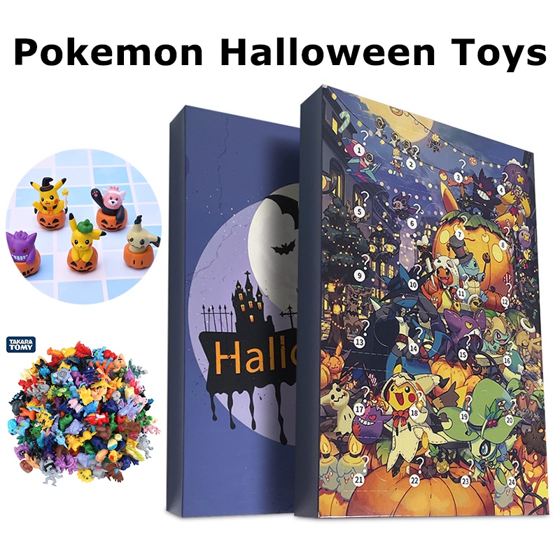 2023 New POKEMON Halloween Advent Calendar Box 24 anime Action Figure