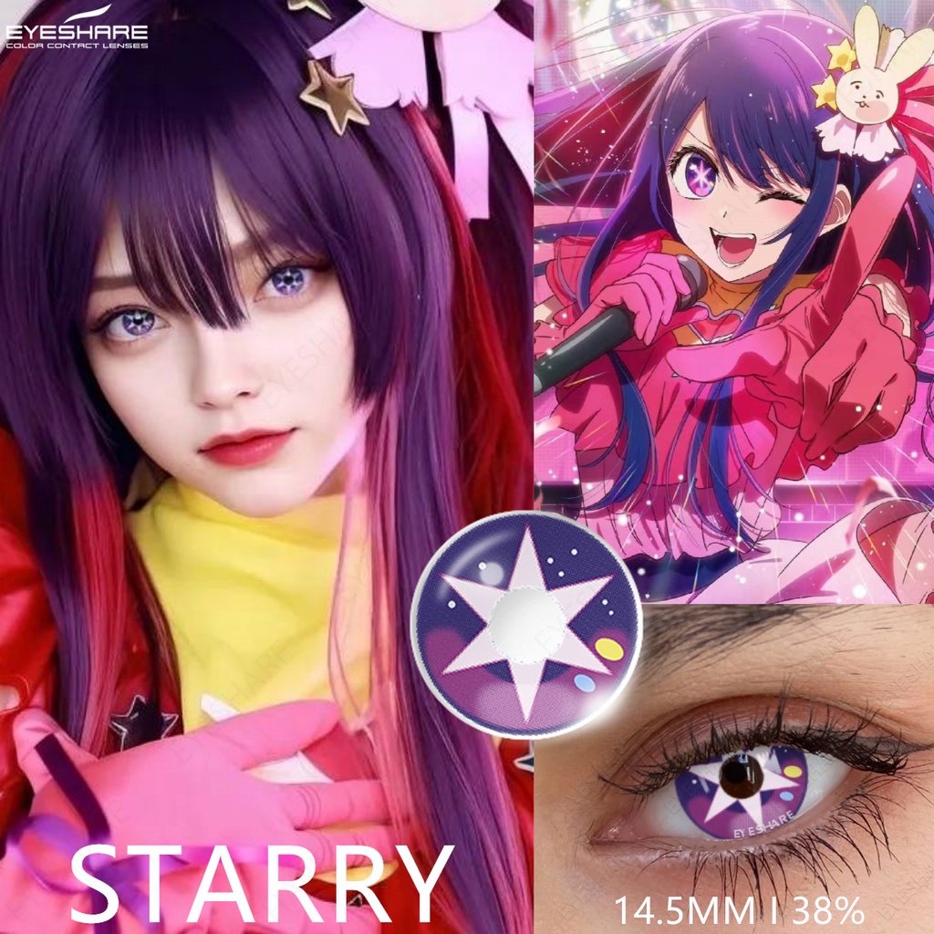 Eyeshare 2pcs Color Contact Lenses For Eyes Purple Contacts Lenses Yearly Blue Lens Cosplay 4231