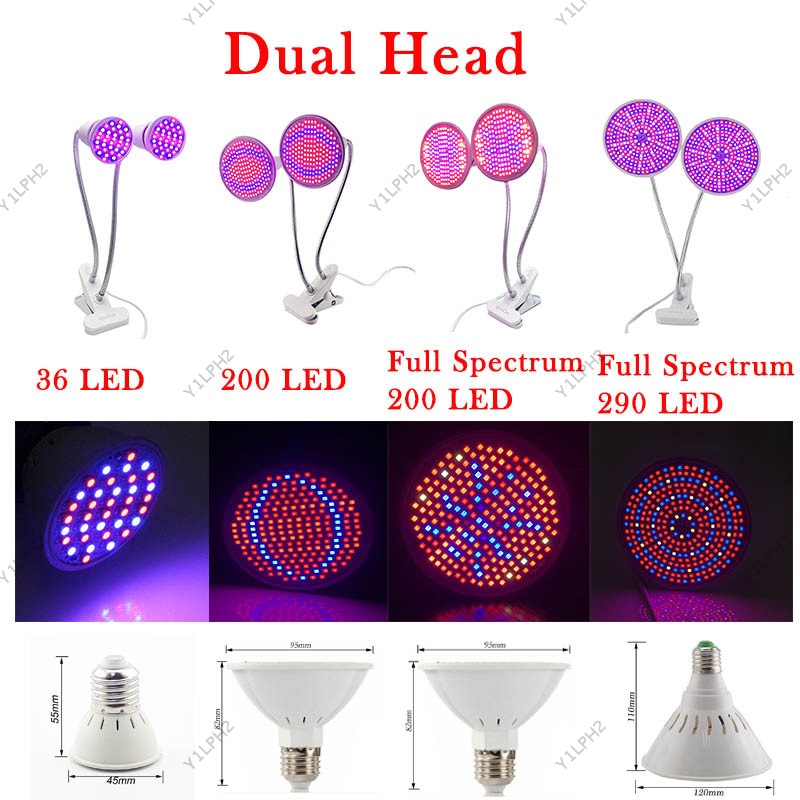 200/290 LED Plant Grow Light Growing Lamp Full Spectrum Phytolamp For ...