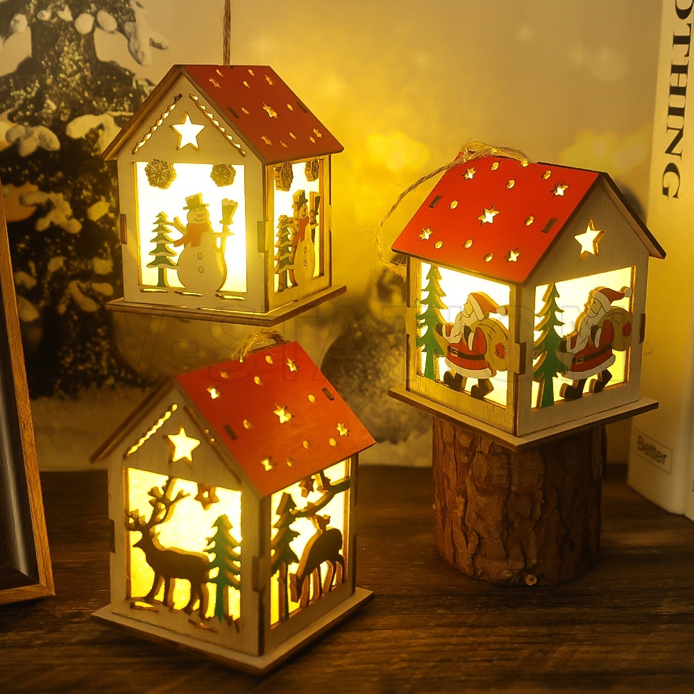 Christmas Home Decoration / LED Luminous Wood House / Christmas Tree