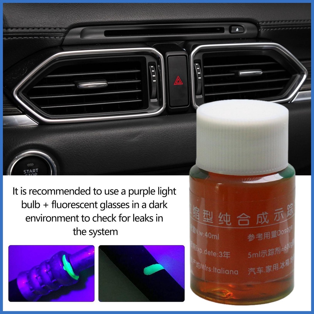 Car AC Leak Detector UV Dye Leak Detector 40ml UV Dye Leak Detector