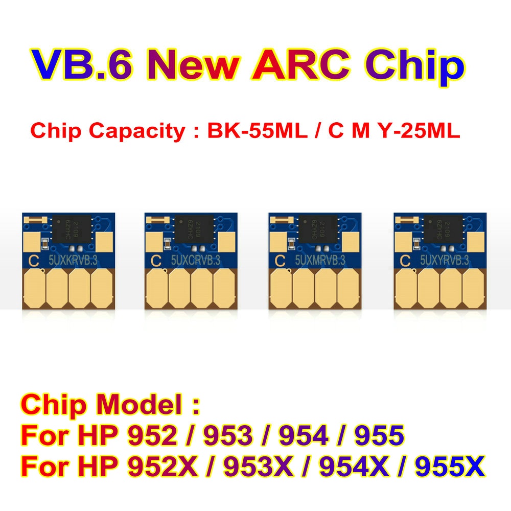 For Hp VB.6 Arc Permanent Chip For HP 952 953 954 955 952X 953X 954X ...