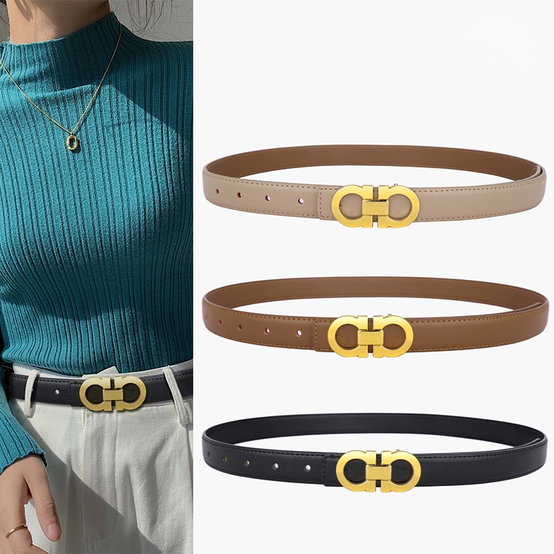 Women’s Classic Vintage Belt with Gold Buckle – 105cm main image 1
