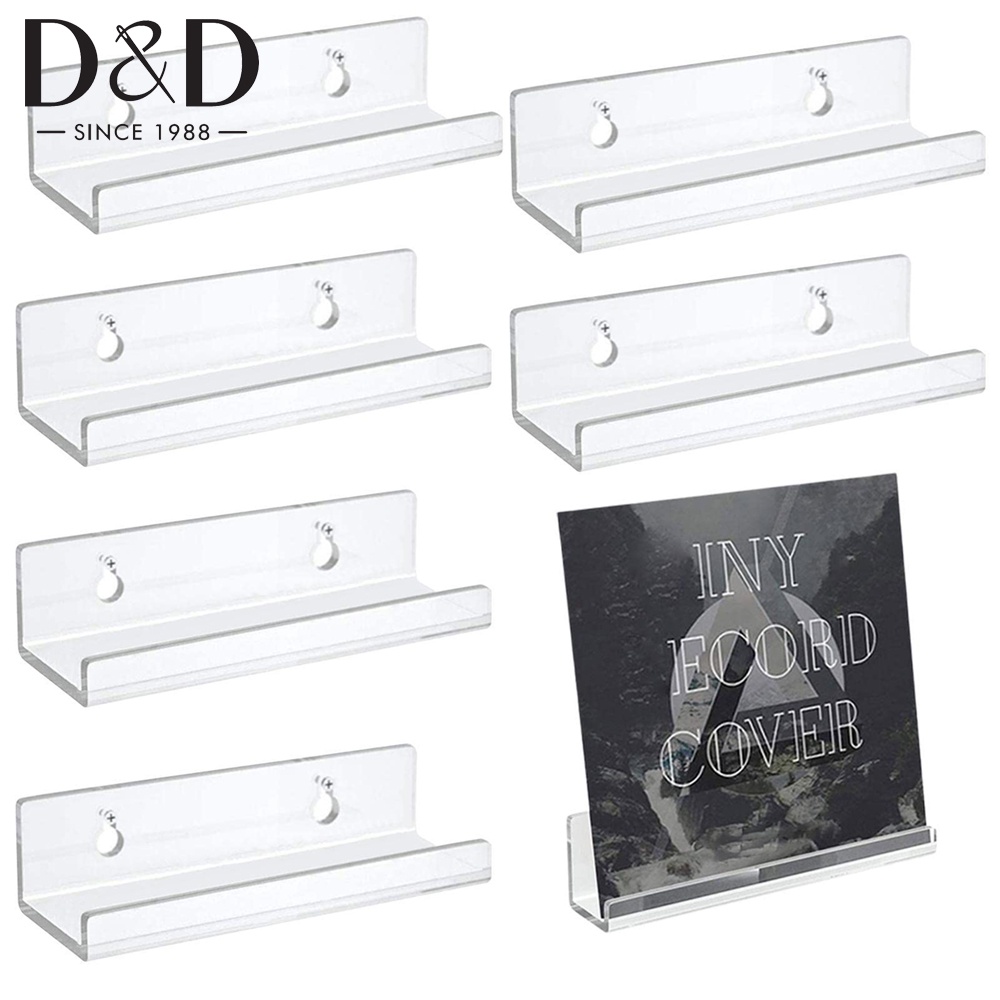 1PC Household Floating Bookshelf Transparent Acrylic Record Rack Wall ...
