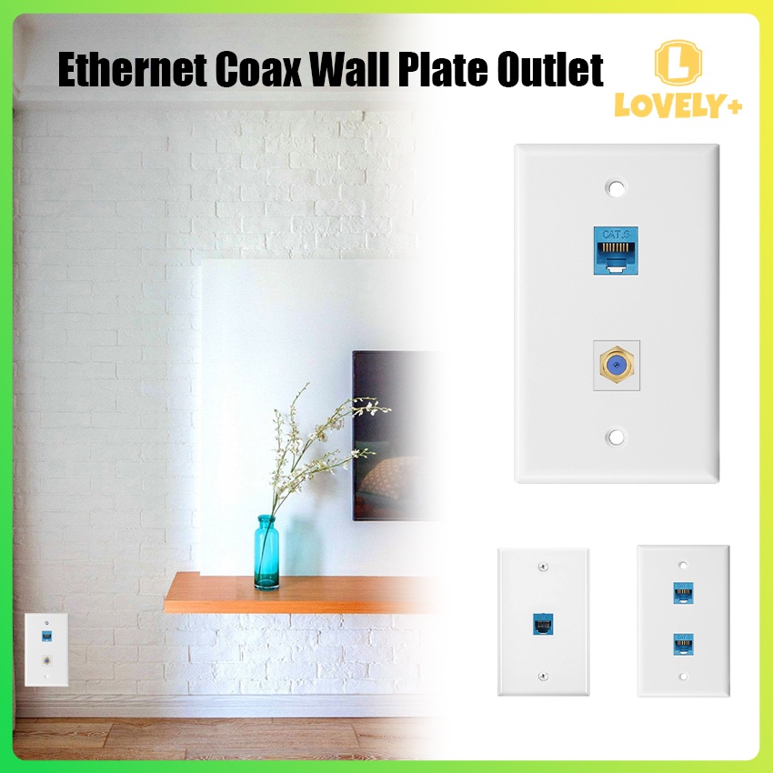 Wall Plate Socket Outlet Coaxial F Connector Network RJ45 Jack Shopee Philippines