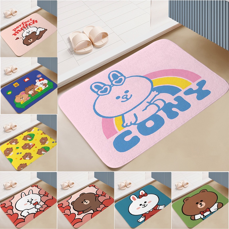 Line Friends Door Mat Brown，Cony，Choco and Sally Practical Gifts for ...