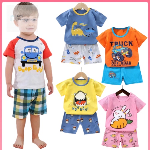 KDY Cute Kids T-shirts and Short Terno Children's for Boys and Girls ...