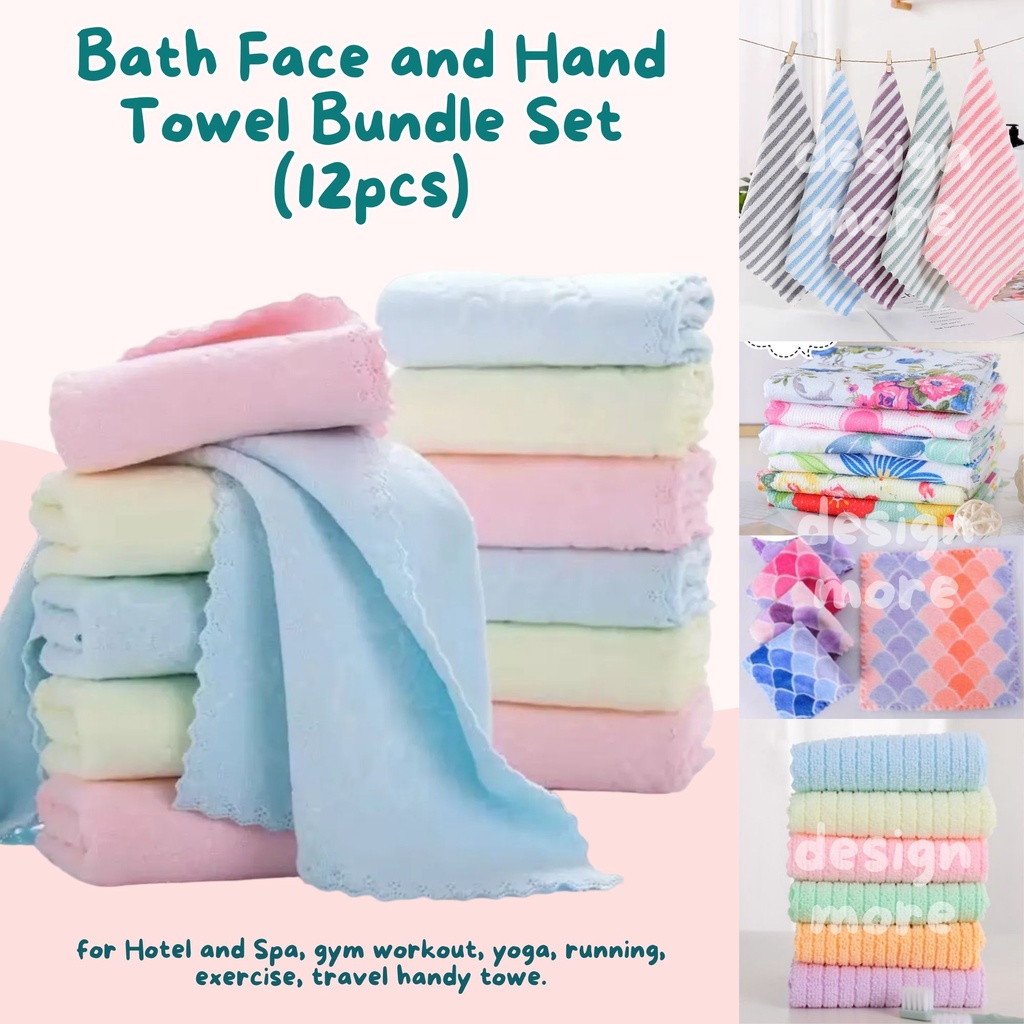 GS UltraSoft Baby Bath Towels 12 Pack Microfiber Face & Hand