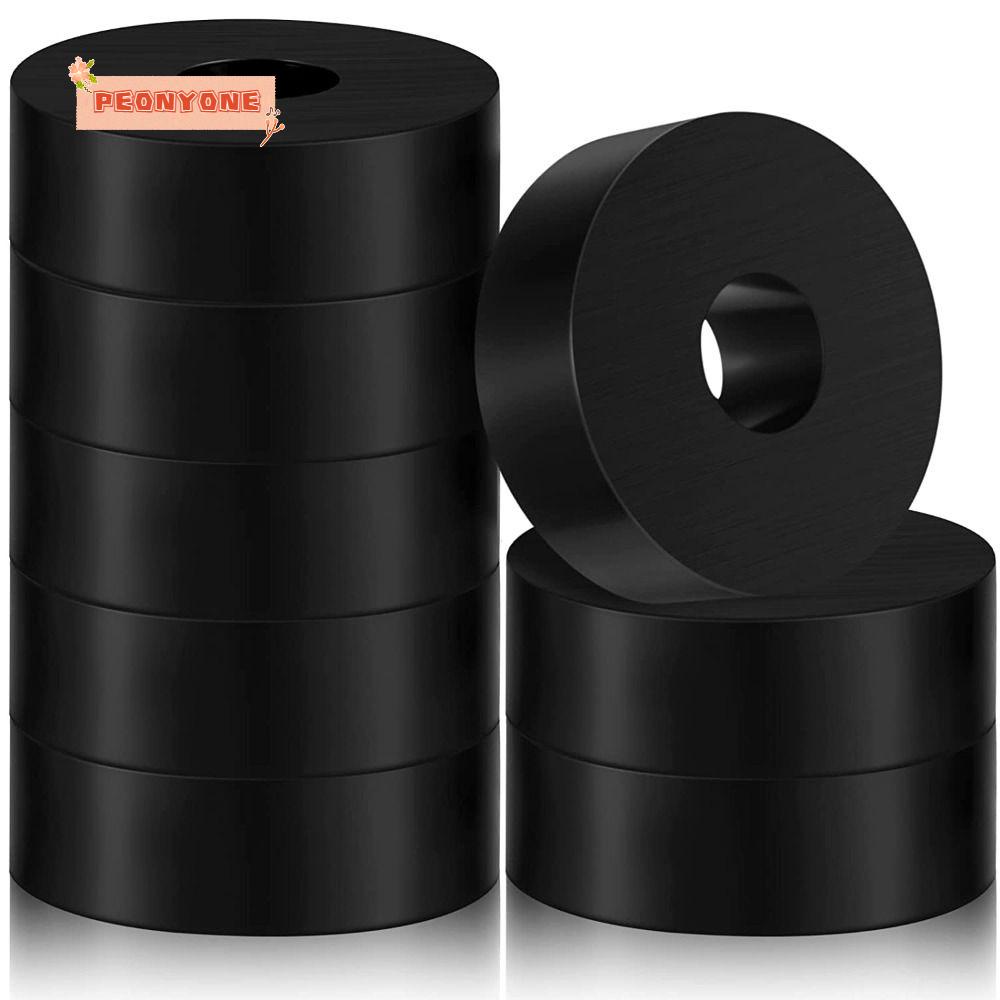 PEONYR 8 Pcs Rubber Spacer, 1 Inch OD x 3/8 Inch ID x 1/2 Inch Thickness Round Washers, Black