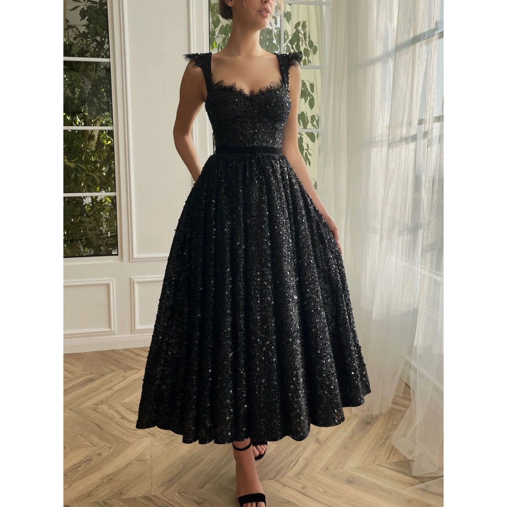 strapless open back dress Mermaid V-neck Appliques Lace Sequined Open Back One Shoulder Floor-le –  Ballbella main image 1