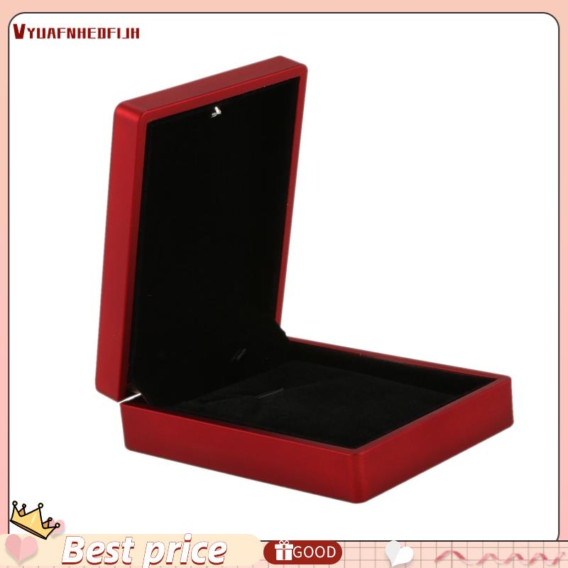 【vyuafnhedfijh】LED Lighted Necklace Box Rubber + Plush Pendant Case for