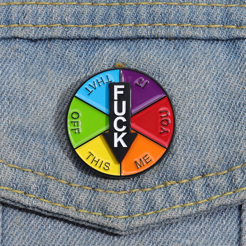 Colorful Compass Enamel Pins Rotating Arrow Brooch Funny Make A Choice ...