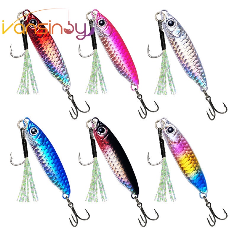 Fishing Jigging Hook Spinner Bait 7g/10g/15g/20g/25g Laser Metal Jig ...