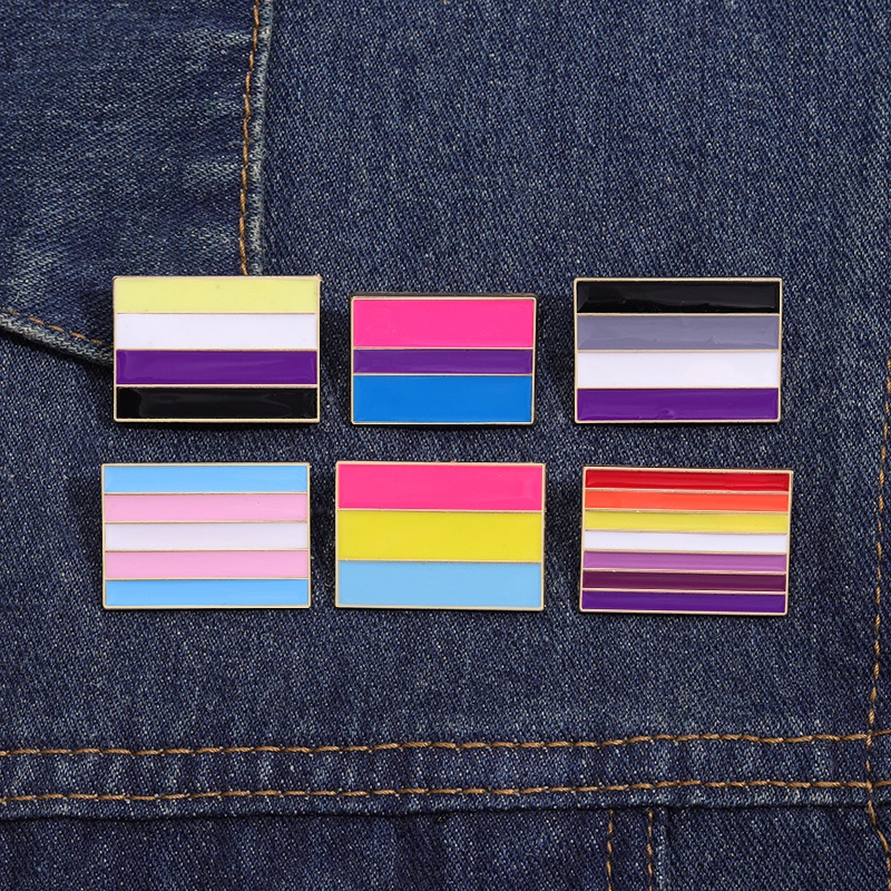 Rainbow Flag Pins Asexual Bisexual Heart Lgbtq Brooch Rainbows Pride Pin Lapel Badges Gay 0199