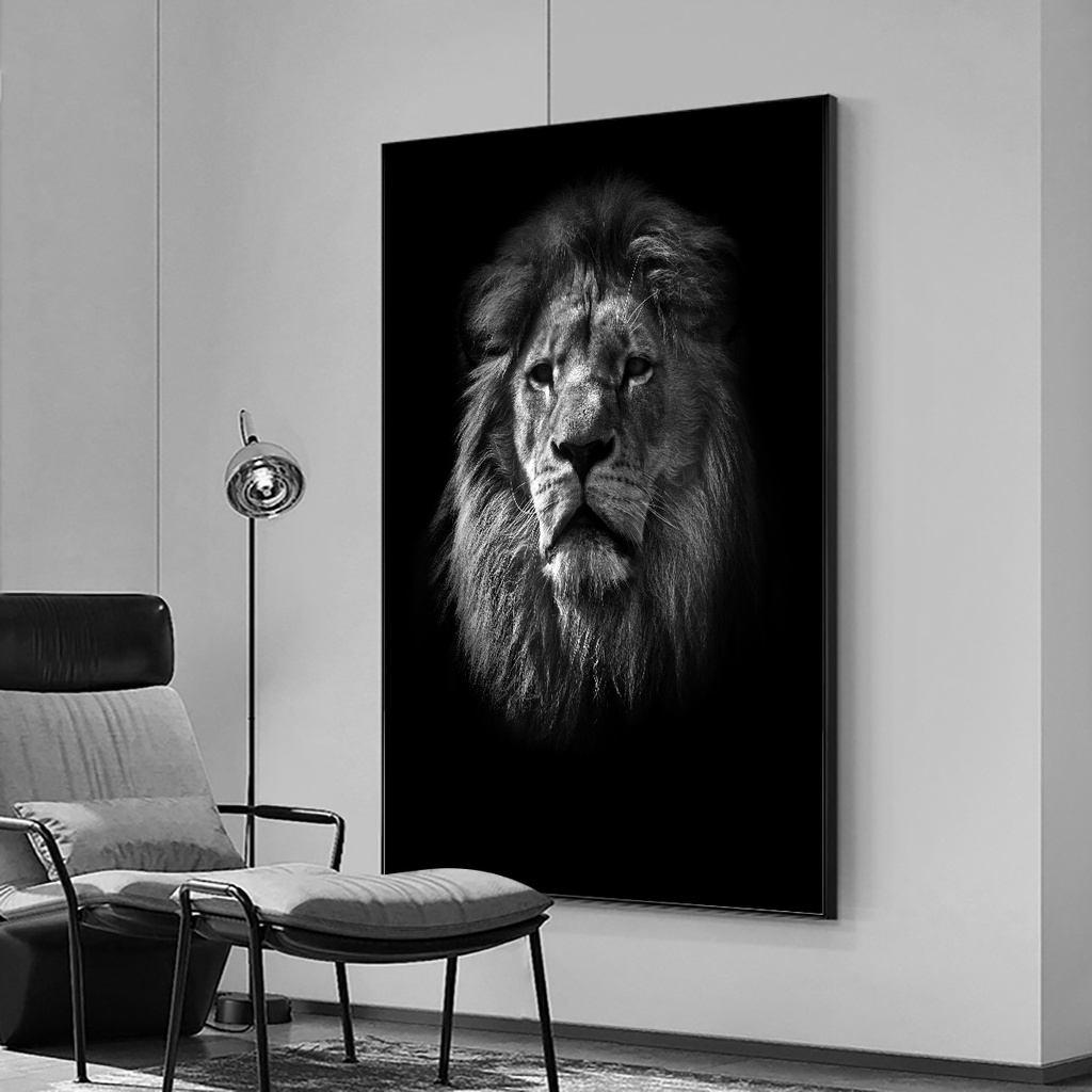 Modern African Lion Head Wall Art Canvas Posters and Prints Animals Art ...