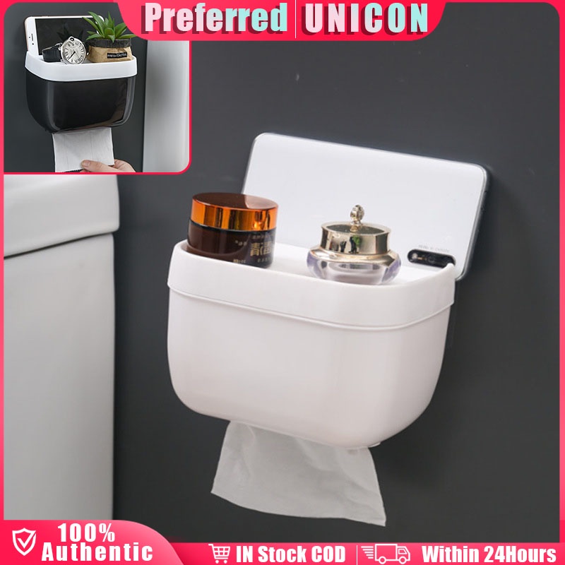 Waterproof Bathroom Tissue Storage Box Wall Mounted Home Phone Holder