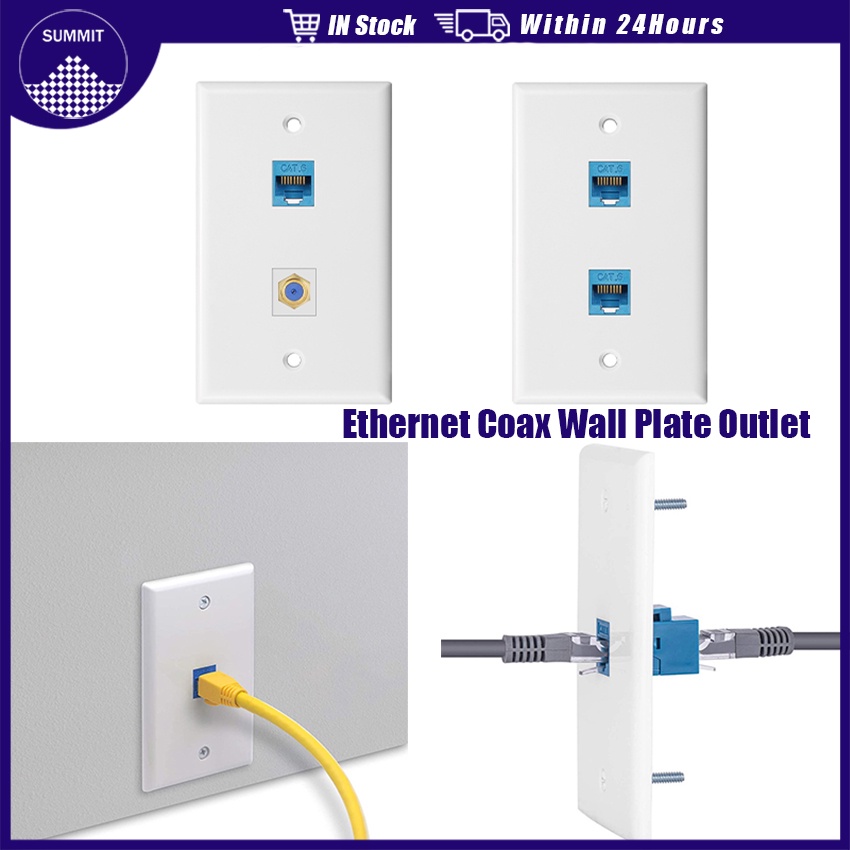 UL Listed] Cable Matters 10-Pack 1 Port Keystone Wall Plate  Cat6 Cat5e Ethernet Wall Plate In White