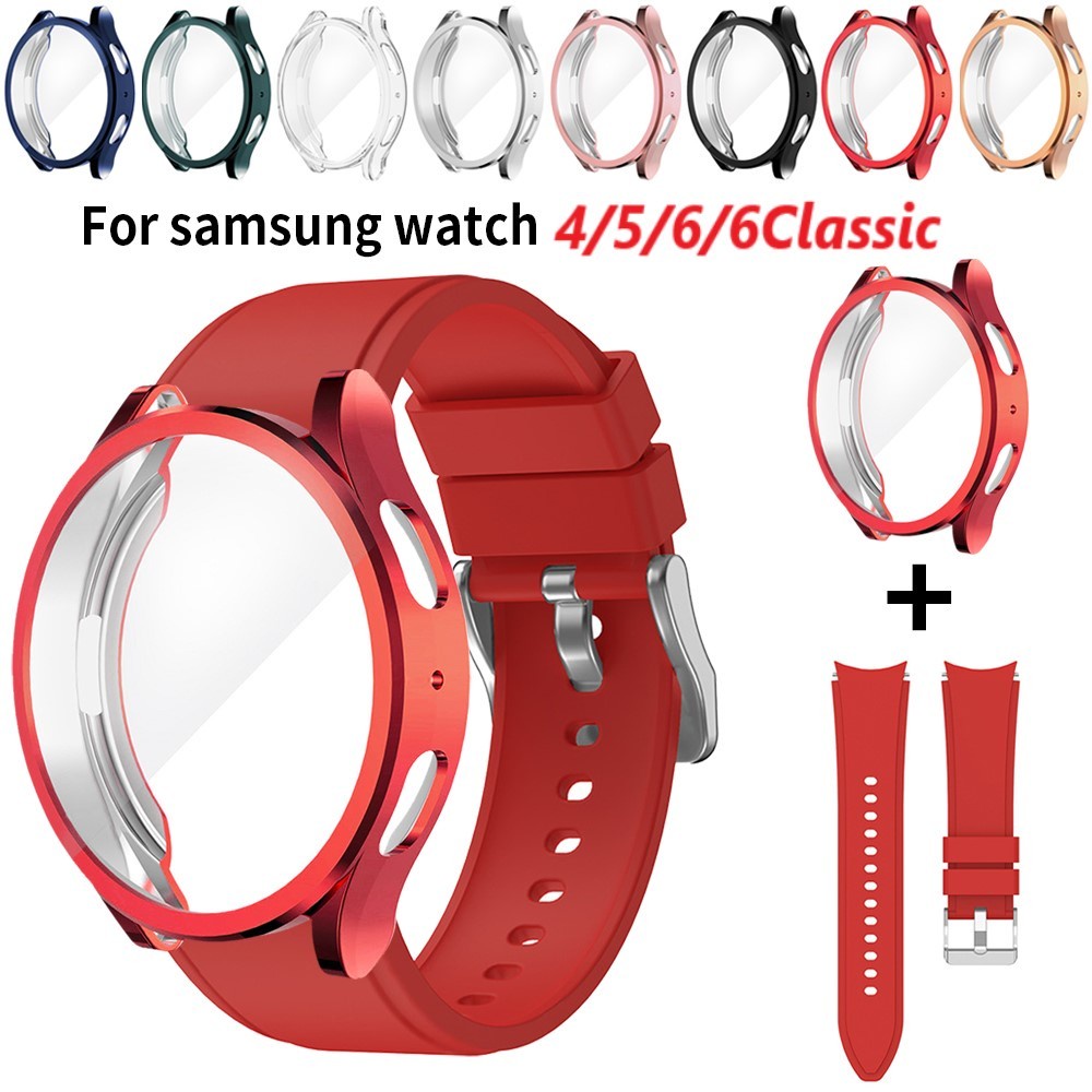 Protective Case+Band for Samsung Galaxy Watch 4/5/6 40mm 44mm Soft TPU Cover+Bracelet for Galaxy