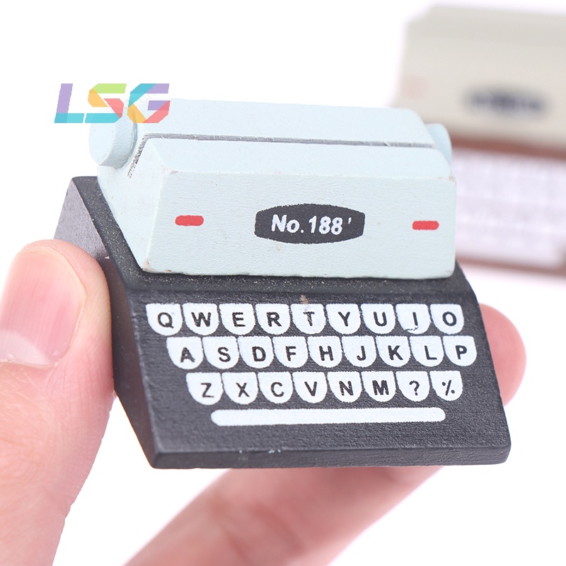 [LSG] 1Pc 1:12 Dollhouse Miniature Typewriter Cashier Typewriter Model ...