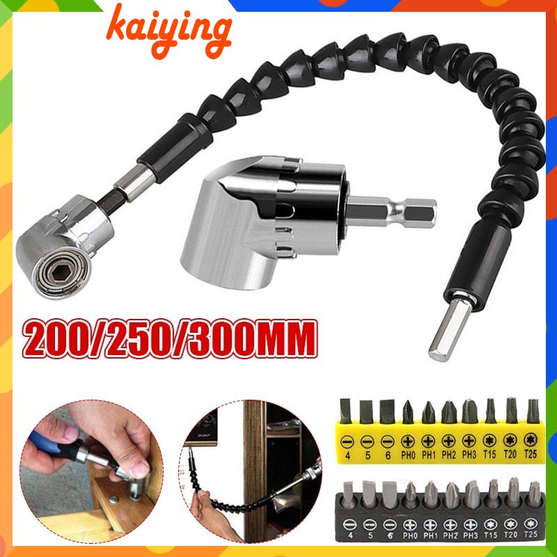 105 Degree Right Angle Drill Attachment and Flexible Angle Extension ...