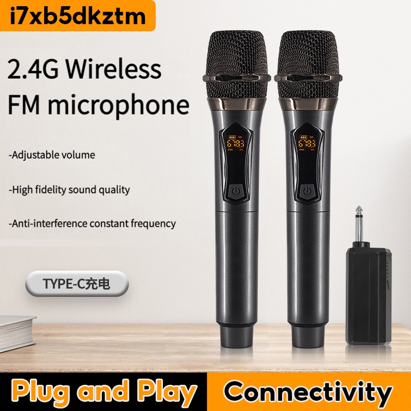 Wireless Microphone UHF Charging Microphone Dual Handheld Professional ...