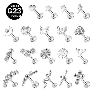 Titanium Body Jewelry 1.2mm Thickness Internally Threaded Labret Without  Ball - China Titanium Labret and Body Piercing Jewelry price