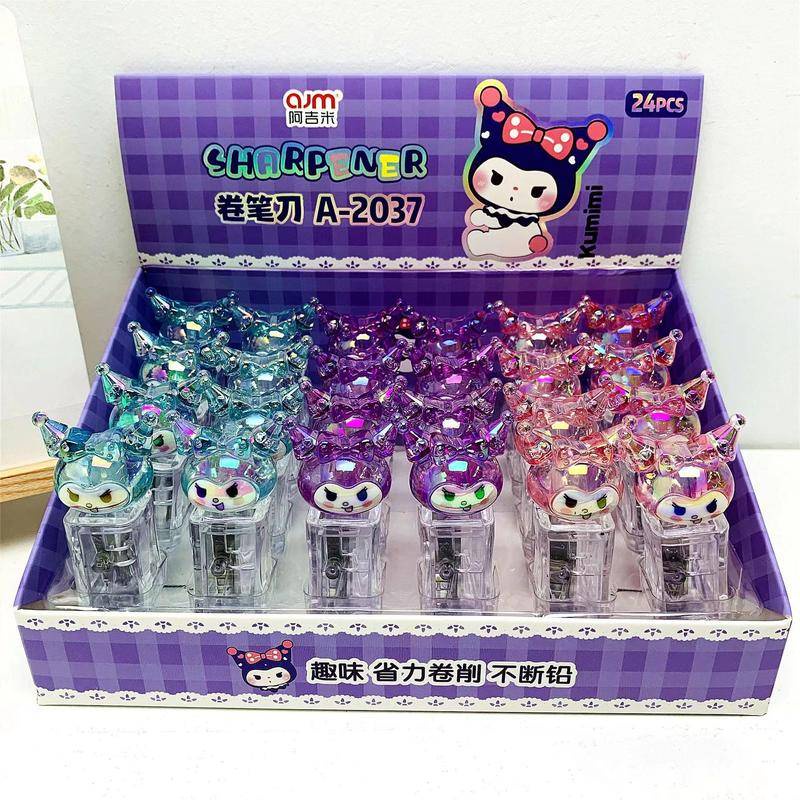 Crystal Laser Sanrio Kuromi Creative Cartoon Shape Pencil Sharpener ...